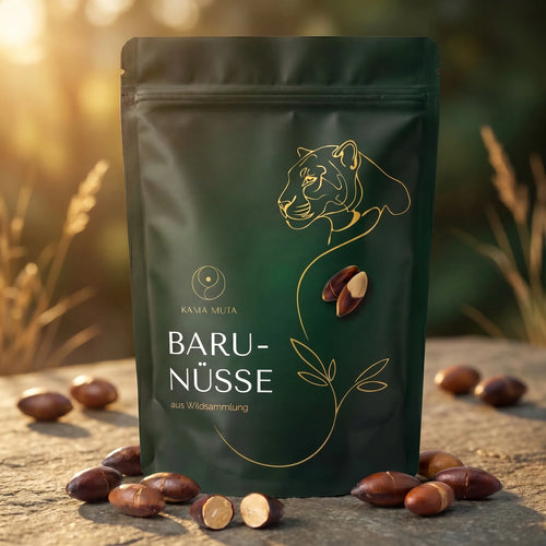 Geröstete Baru-Nüsse 250g in Packung – KAMA MUTA Protein-Snack aus dem brasilianischen Cerrado